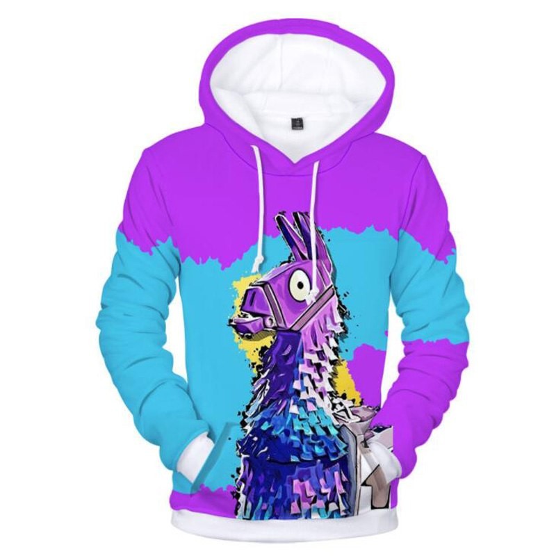 La Boutique Fortnite Sweat Du Lama Fortnite Rose Et Bleu Tailles - sweat lama fortnite fond violet et bleu